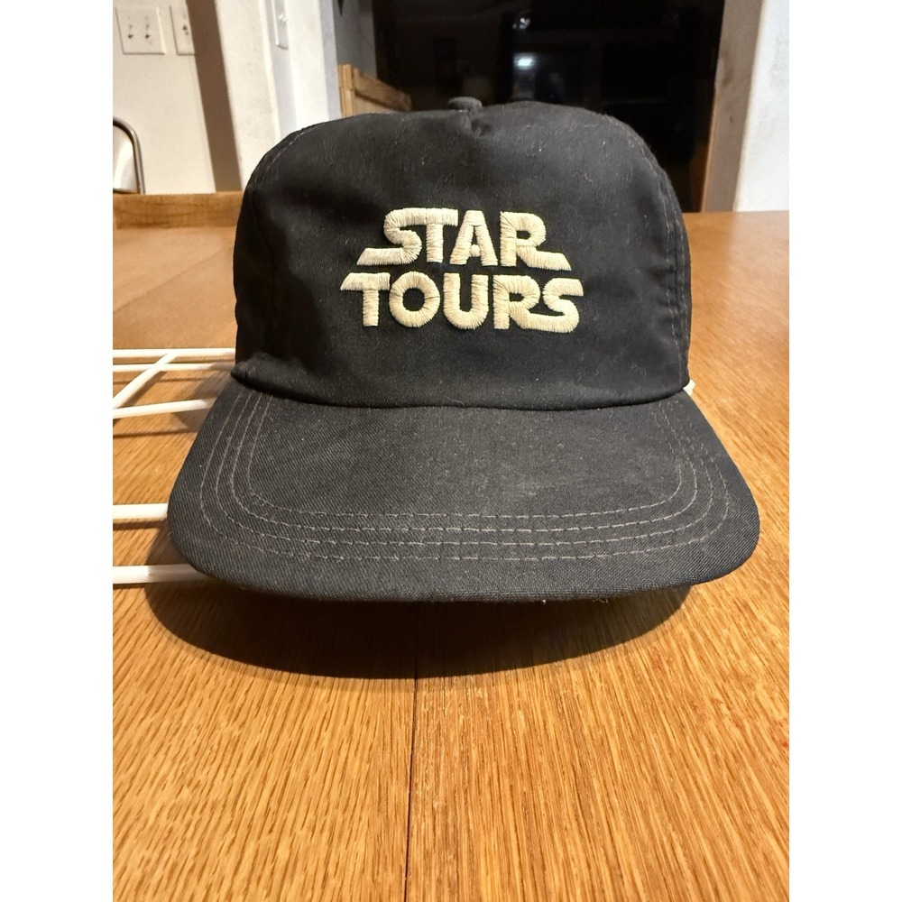 Vintage Star Tours Hat Black Snapback Made in USA‎ 80s Disney Parks Cap